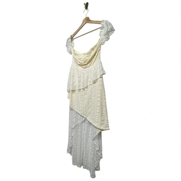 NWOT REVOLVE HOUSE OF HARLOW 1960 Tiered Lace Maxi Dress Ivory S - Picture 5 of 7
